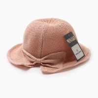 Шляпа для девочки MINAKU с бантом, цвет розовый, р-р 50-52