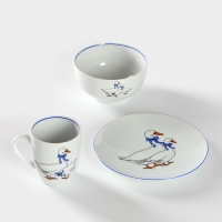 Набор фарфоровый для завтрака &laquo;Гуси&raquo;, 3 предмета