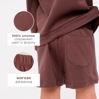 Костюм детский (свитшот, шорты) MINAKU, цвет коричневый, рост 122 см