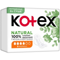 Прокладки «Kotex» Natural нормал, 8 шт. Прокладки «Kotex» Natural нормал, 8 шт.