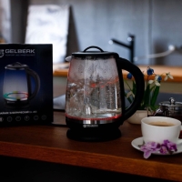 Чайник электрический Gelberk GL-400, стекло, 2 л, 2200 Вт, чёрный Чайник электрический Gelberk GL-400, стекло, 2 л, 2200 Вт, чёрный