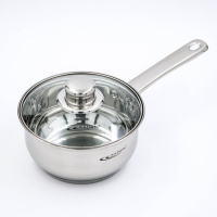 Ковш &laquo;Гретта&raquo;, 1,6 л, d=16 см, капсульное дно, стеклянная крышка, металлическая ручка, индукция