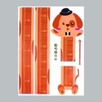 Наклейка пластик интерьерная цветная ростомер "Собачка в шляпке" 45x60 см Наклейка пластик интерьерная цветная ростомер "Собачка в шляпке" 45x60 см