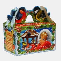 Новый год. Подарочная коробка новогодняя Кормушка "Покормите птиц зимой" в зеленом окошко с двух сторон, 20 x 12 x 19 см. Новый год. Подарочная коробка новогодняя Кормушка "Покормите птиц зимой" в зеленом окошко с двух сторон, 20 x 12 x 19 см.