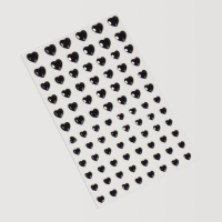 Стразы для декора ногтей &laquo;Сердечки&raquo;, на клеевой основе, цвет чёрный