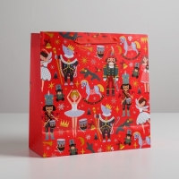Пакет подарочный новогодний ламинированный квадратный «Щелкунчик», 30 х 30 х 12 см, Новый год Пакет подарочный новогодний ламинированный квадратный «Щелкунчик», 30 х 30 х 12 см, Новый год
