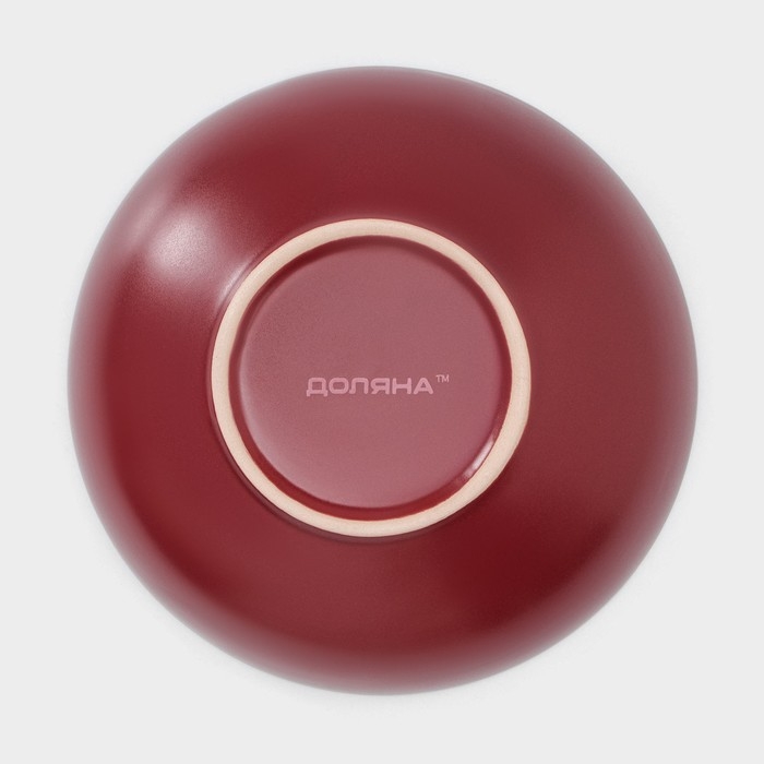 Набор тарелок керамических Доляна &laquo;Ваниль&raquo;, 18 предметов: 6 тарелок d=19 см, 6 тарелок d=27 см, 6 мисок d=19 см, цвет бордовый