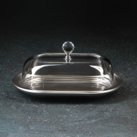 Масленка, 19,8&times;13,1 см, цвет серебряный