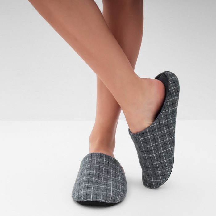 Тапочки женские, размер 36-37, цвет серый Тапочки женские, размер 36-37, цвет серый