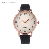 Часы наручные кварцевые женские "Линда", d-3 см, экокожа, черные Часы наручные кварцевые женские "Линда", d-3 см, экокожа, черные