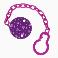 Набор: Соска - пустышка с держателем &laquo;Пингвинчик&raquo;, анатомическая +6 мес, цвет фиолетовый