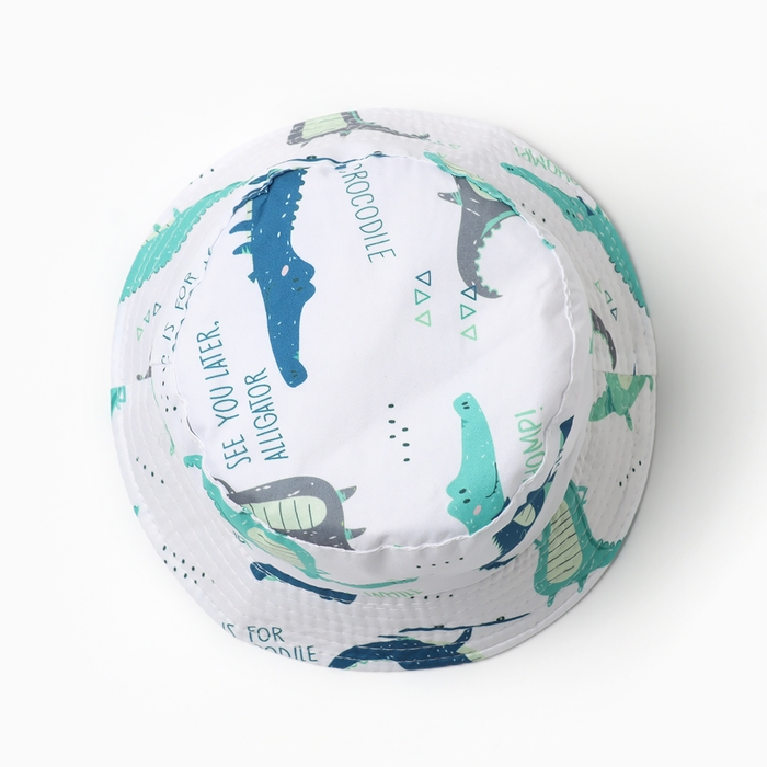 Панама детская KAFTAN "Крокодилы" р.50 белый