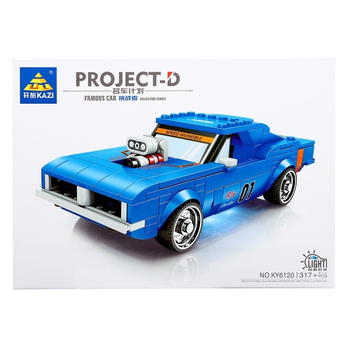 Конструктор Гонка &laquo;Мустанг&raquo;, световые эффекты, 317 деталей