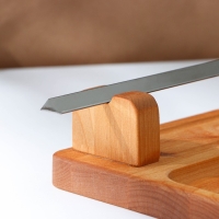 Доска для подачи, шампур металлический, соусник, 30&times;14 см, берёза, пропитано минеральным маслом