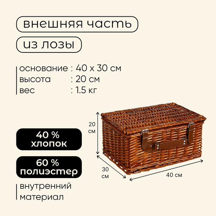 Корзина-холодильник для пикника Maclay на 4 персоны