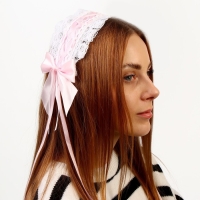 Карнавальная повязка &laquo;Лолита&raquo;, цвет розовый с белой тесьмой