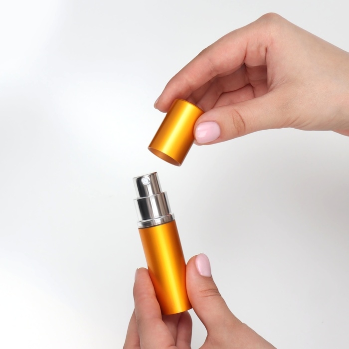 Флакон для парфюма, с распылителем, 10 мл, цвет золотистый