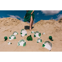 Блюдо стеклянное сервировочное Доляна &laquo;Монстера&raquo;, 21&times;21 см, цвет зелёный