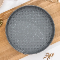 Форма Доляна для выпечки &laquo;Элин Мрамор&raquo;, 28&times;6,5 см, съёмное дно, антипригарное покрытие, цвет серый