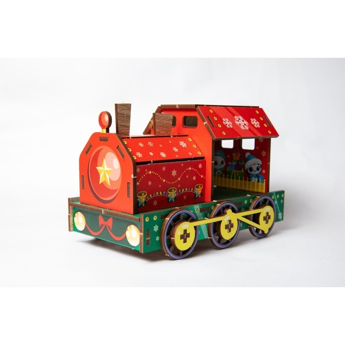 Конструктор на новый год. Сборная модель-поезд &laquo;Праздничный паровоз&raquo;