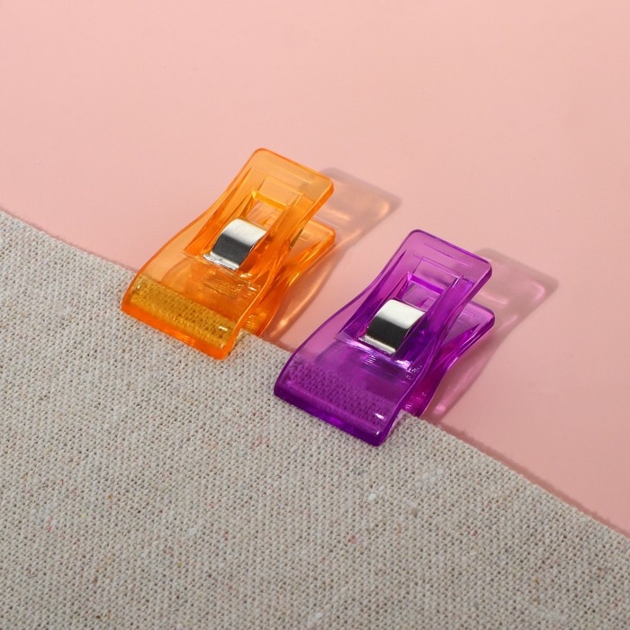 Зажимы для кроя, 3,4 см, 5 шт, цвет разноцветный Зажимы для кроя, 3,4 см, 5 шт, цвет разноцветный