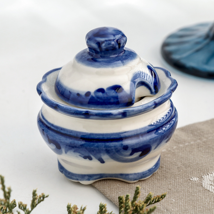 Подставка для яиц "Куличница", гжель, фарфор, 25х11 см