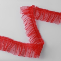 Рюш однослойный, 50 мм, 9 &plusmn; 0,5 м, цвет красный