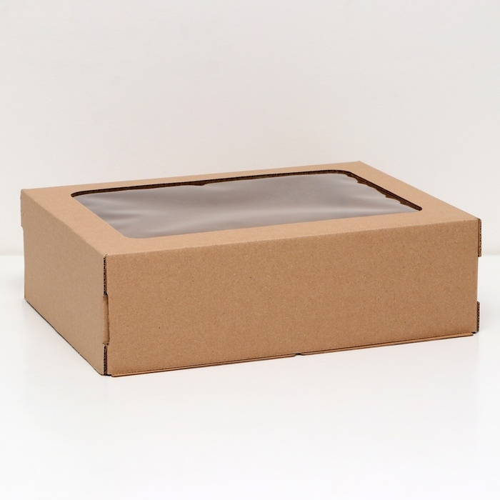 Коробка под торт с окном, крафт, 30 х 40 х 12 см Коробка под торт с окном, крафт, 30 х 40 х 12 см