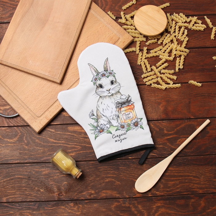 Варежка-прихватка Доляна "Сладкой жизни" 20х28 см, 35% хл, 65% пэ, ватин 250 г/м2