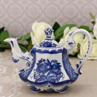 Кофейник «Цветы», H=16 см, гжель Кофейник «Цветы», H=16 см, гжель