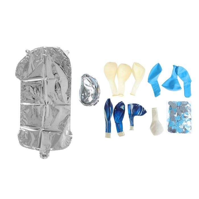 Набор воздушных шаров "1 годик", для мальчика, латекс, фольга, 10 шт.