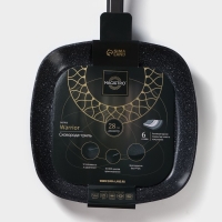 Сковорода гриль квадратная Magistro Warrior, 28&times;28 см, антипригарное покрытие, индукция, цвет чёрный