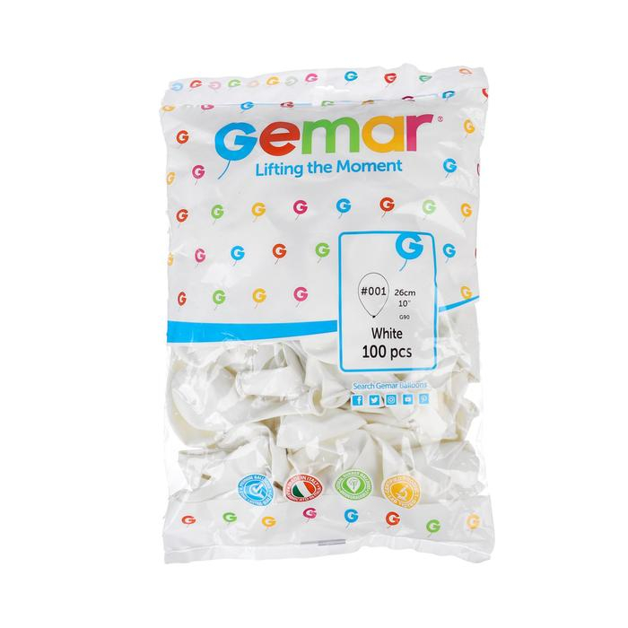 Шар латексный 10 Шар латексный 10", пастель, набор 100 шт., белый