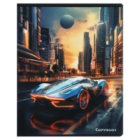 Тетрадь 48 листов в клетку на скрепке "Космические тачки", обложка мелованный картон, твин-лак, УФ-лак, блок офсет, МИКС Тетрадь 48 листов в клетку на скрепке "Космические тачки", обложка мелованный картон, твин-лак, УФ-лак, блок офсет, МИКС