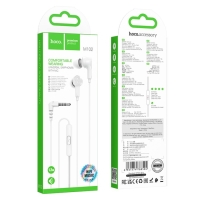 Наушники Hoco M102, проводные, вакуумные, микрофон, 1.2 м, белые