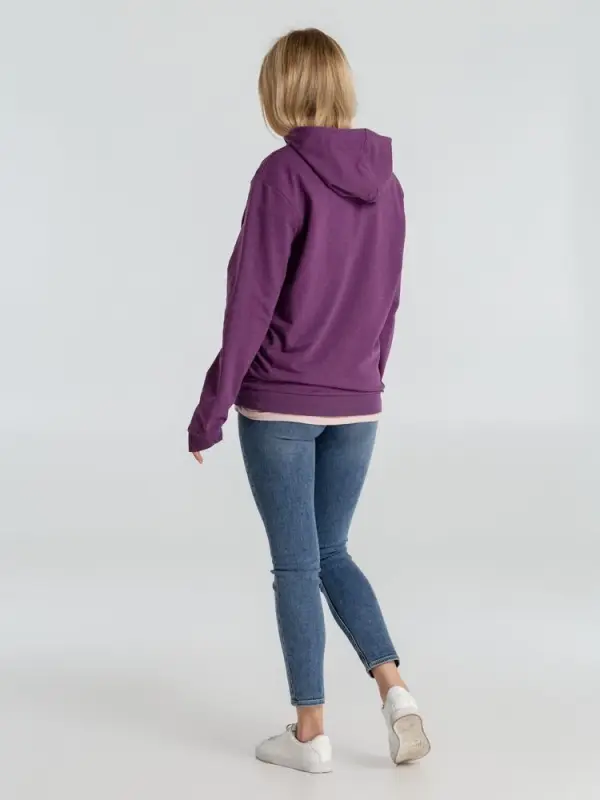 Толстовка с капюшоном унисекс Hoodie, фиолетовый меланж, размер S
