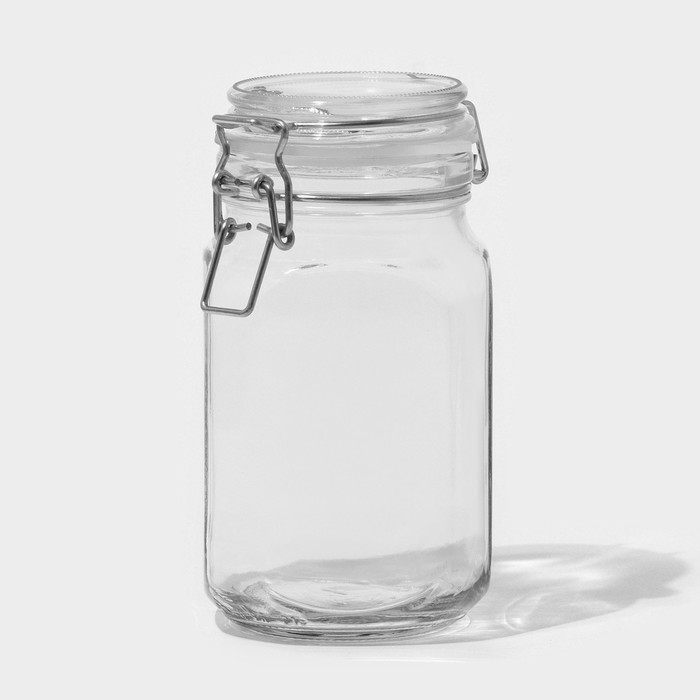 Банка стеклянная для сыпучих продуктов &laquo;Прозрачная&raquo;, 900 мл