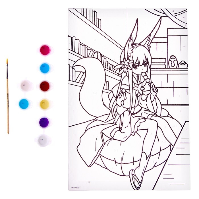 Картина по номерам для детей &laquo;Девочка с хвостиком&raquo;, 20 х 30 см