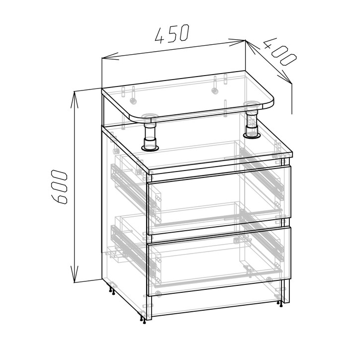 Прикроватная тумба Зара 450х400х600 крафт белый