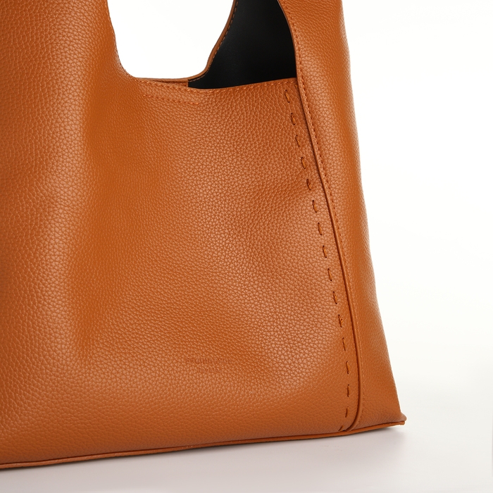 Сумка женская мешок 2 в 1, на кнопке, косметичка, цвет рыжий Сумка женская мешок 2 в 1, на кнопке, косметичка, цвет рыжий