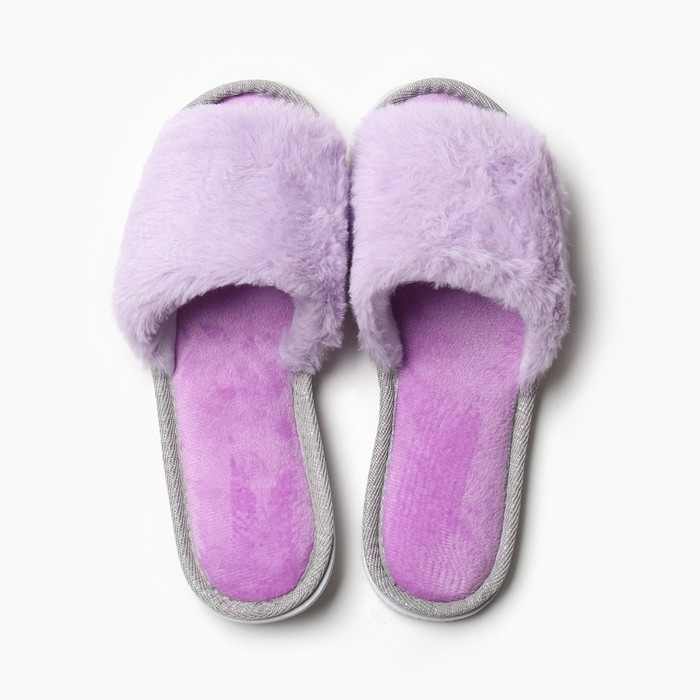 Тапочки женские с открытым носом размер 40-41, цвет сирень Тапочки женские с открытым носом размер 40-41, цвет сирень