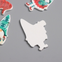 Декор для творчества дерево "Новогодние гномы" набор 10 шт 3,6х2,3 см Декор для творчества дерево "Новогодние гномы" набор 10 шт 3,6х2,3 см