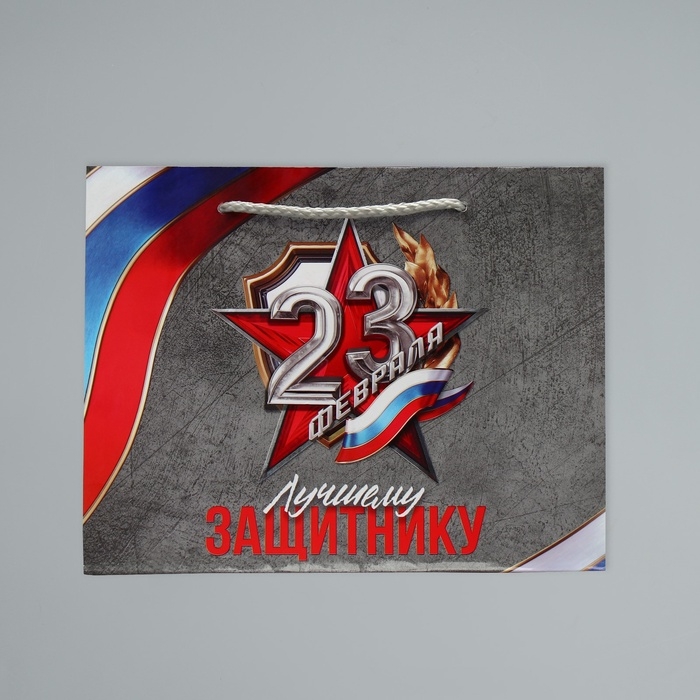 Пакет подарочный ламинированный, упаковка, &laquo;Лучшему защитнику&raquo;, MS 23 х 18 х 8 см