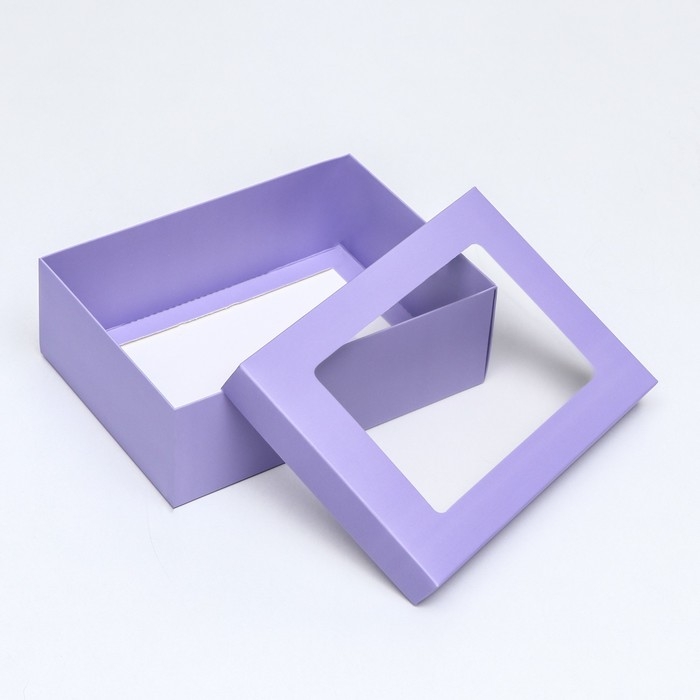Коробка подарочная складная, упаковка, &laquo;Лавандовая&raquo;, с окном 21 х 15 х 7 см