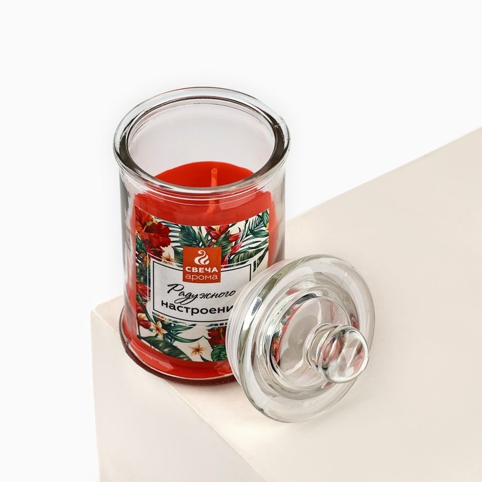 Свеча в банке &laquo;Радужного настроения&raquo;, аромат тропический
