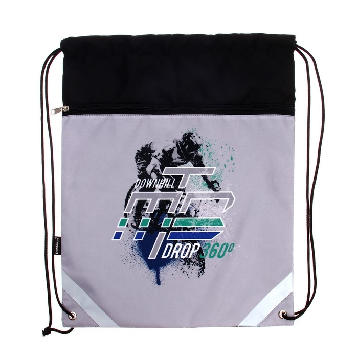 Мешок для обуви с карманом 500 х 410 мм, Erich Krause, плотность 300D, светоотражающая полоса, вентилируемый, Downhill Мешок для обуви с карманом 500 х 410 мм, Erich Krause, плотность 300D, светоотражающая полоса, вентилируемый, Downhill