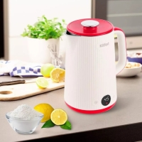 Чайник электрический Kitfort КТ-6197-1, пластик, колба металл, 1.5 л, 1500 Вт, бело-красный Чайник электрический Kitfort КТ-6197-1, пластик, колба металл, 1.5 л, 1500 Вт, бело-красный