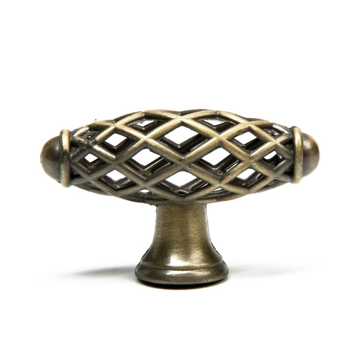 Ручка кнопка ТУНДРА PK039AB, цвет бронза