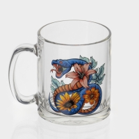 Кружка стеклянная чайная &laquo;Цветы и змеи&raquo;, 320 мл, МИКС