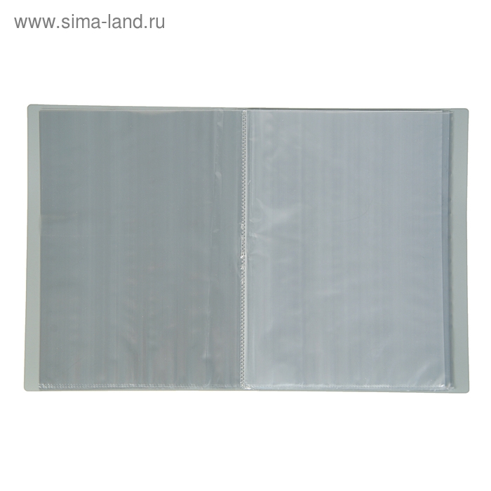 Папка с 40 вкладышами А4, 500 мкм, Calligrata, текстура "песок", серая